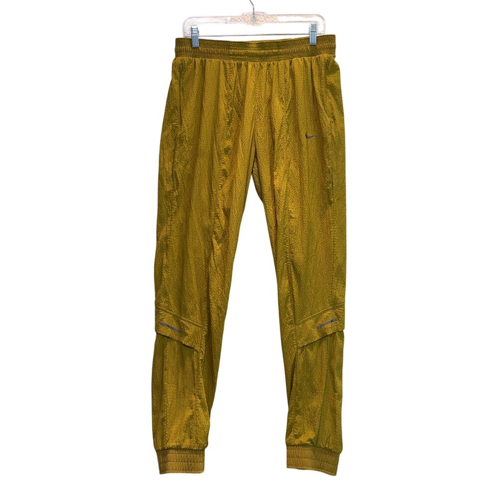 Nike Pants Womens Medium Yellow Running Division Swift Packable Textured Active